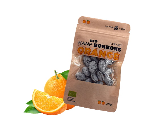 CBD Hanfbonbons Bio Orange