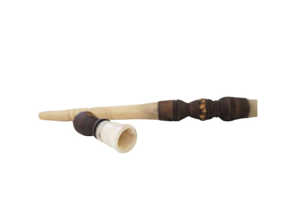 Marokkanische Pfeife – handgefertigte Sebsi – 24cm, Kopf vorne Mittelteil Holz 5